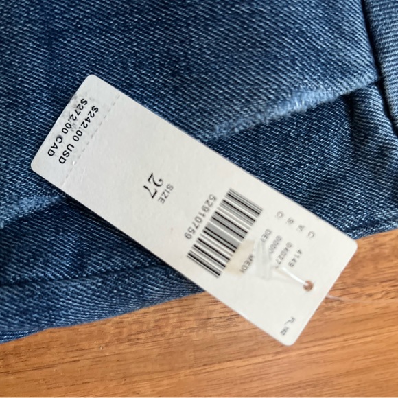 Sundry Blue Medium Wash Stars Stamp Le Soleil High Rise Cropped Jeans NWT 27 - Picture 4 of 7